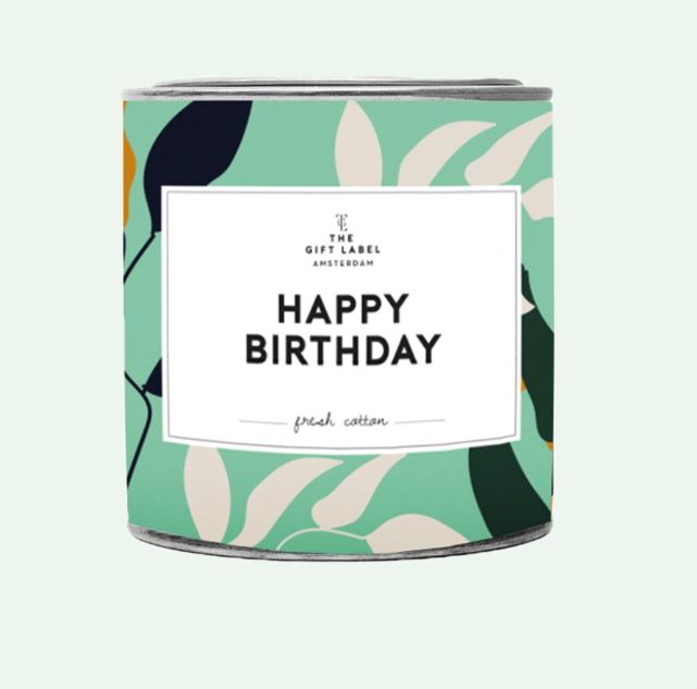 Big candle tin - happy birthday - jasmine vanilla